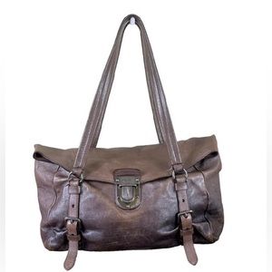 Prada Brown Push Clip Messenger Bag Handbag